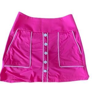 Kimona Golf Skort -S pink /white trim , polyester spandex